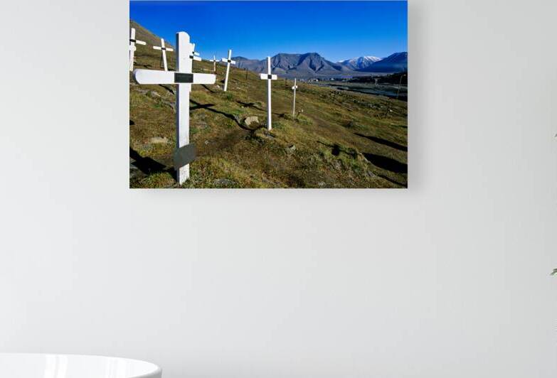 Grave markers in Longyearbyen Svalbard Archipelago Norway by Marco Brivio
