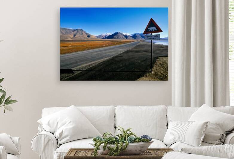 Warning signs for polar bears in Longyearbyen Svalbard by Marco Brivio