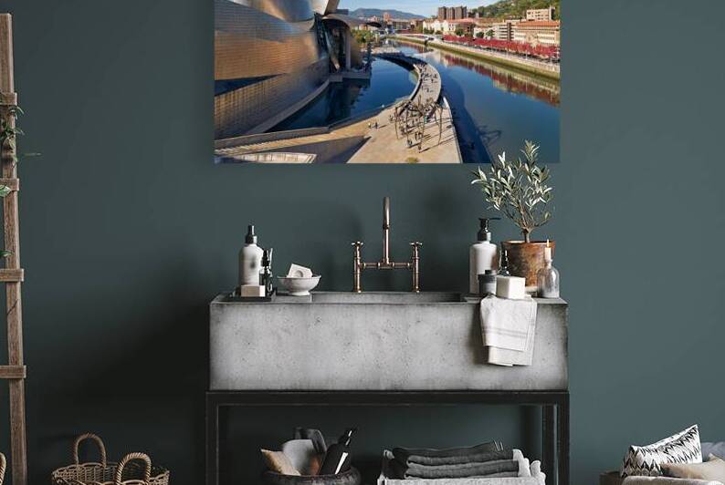 Construction and architecture near the river in Bilbao Spain by Marco Brivio