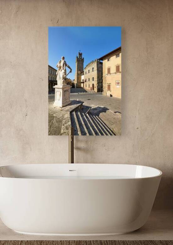 Palazzo dei Priori and statue in Arezzo Tuscany Italy by Marco Brivio