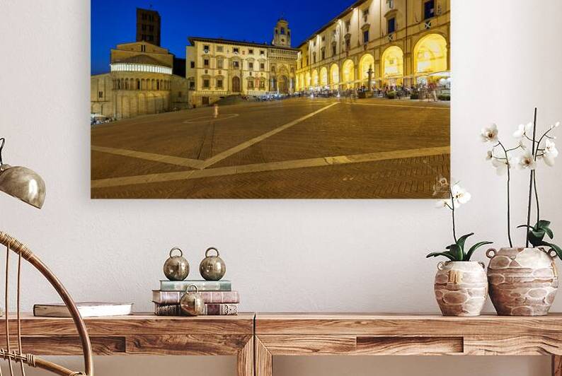 Piazza Grande in Arezzo at sunset with glowing architecture by Marco Brivio