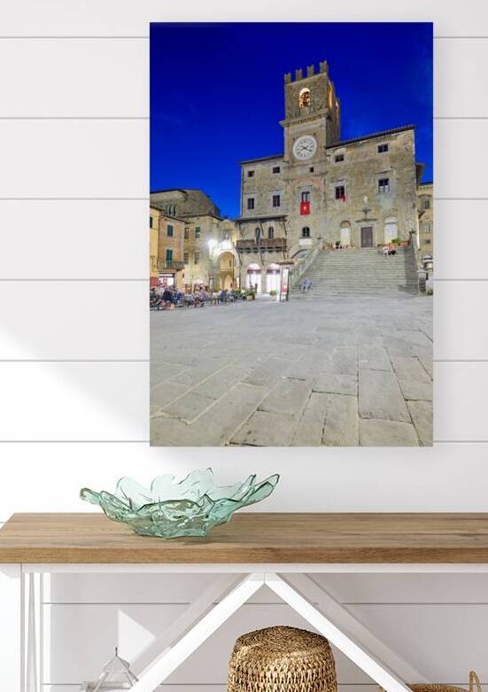 Palazzo del Popolo in Cortona at sunset in Tuscany by Marco Brivio