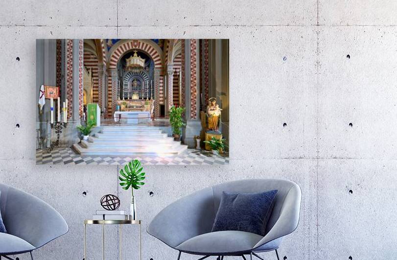 Basilica Santa Margherita in Cortona Italy with church altar by Marco Brivio