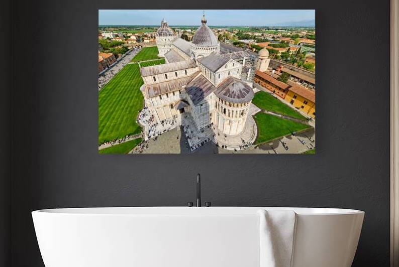 View of Piazza dei Miracoli in Pisa with the Leaning Tower by Marco Brivio
