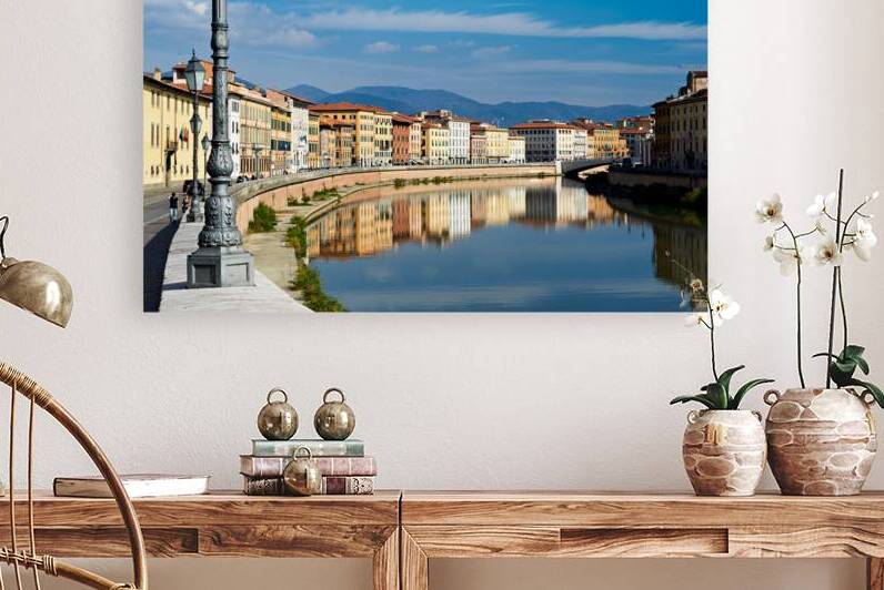 Pisa Italy along the Arno river on a sunny day by Marco Brivio