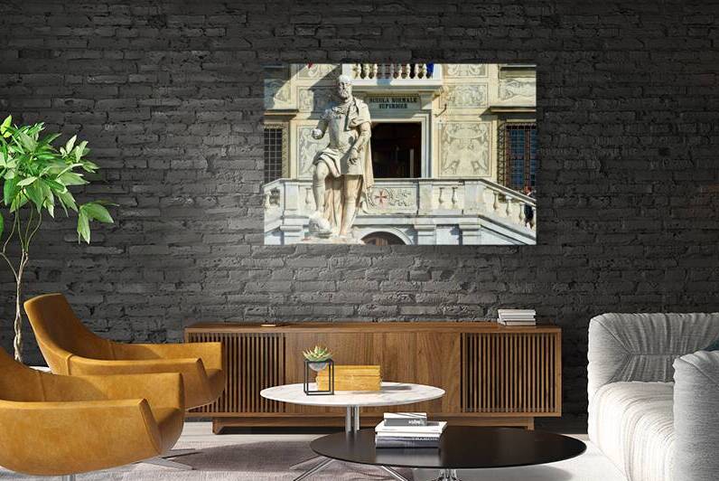 Statue at scuola normale superiore in pisa tuscany italy by Marco Brivio