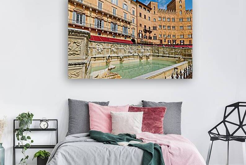 Fountain at Piazza del Campo in Siena Tuscany Italy by Marco Brivio