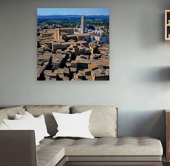 View of Siena Cathedral and rooftops in Tuscany Italy by Marco Brivio