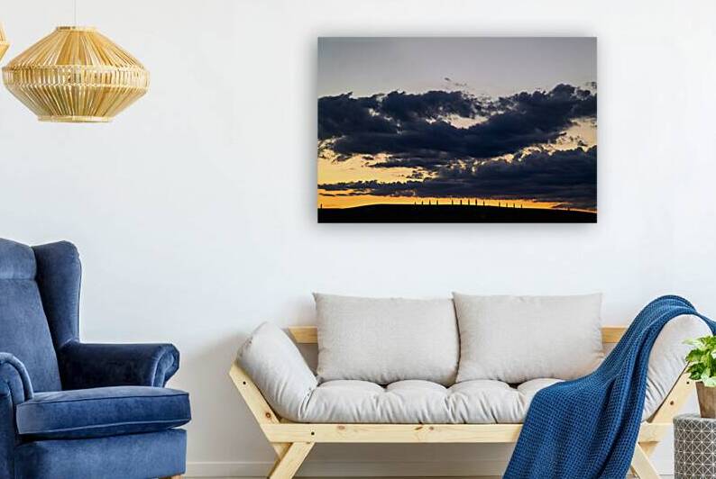 Sunset in Val dOrcia with cypresses in the background by Marco Brivio