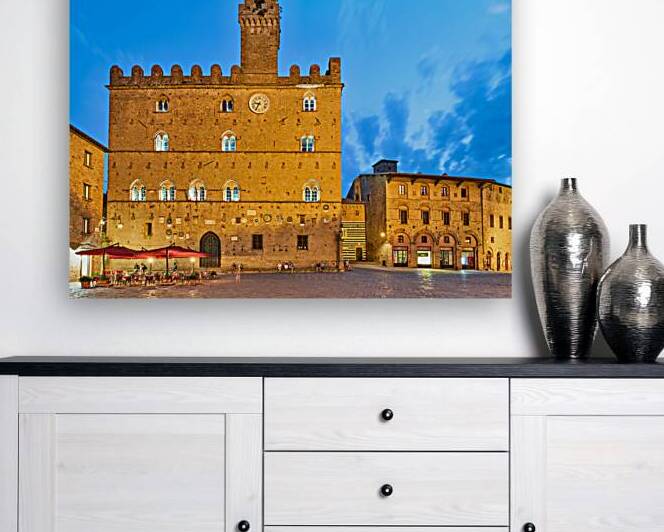 Visit Palazzo dei Priori in Volterra Tuscany during twilight by Marco Brivio