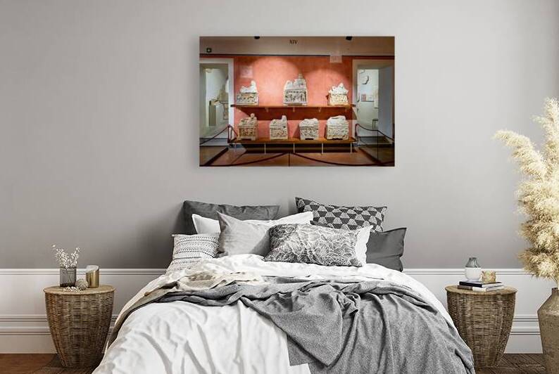 Cinerary urns at Guarnacci Museum in Volterra Tuscany Italy by Marco Brivio