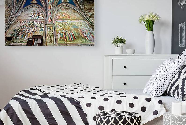 Frescos in the chapel of the daily cross in volterra tuscany by Marco Brivio