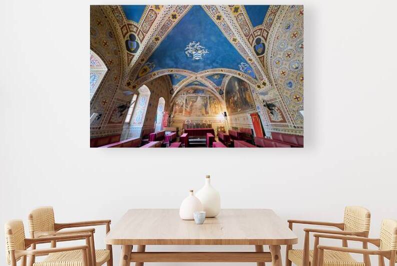 Inside the frescoed Sala del Consiglio in Volterra Tuscany by Marco Brivio