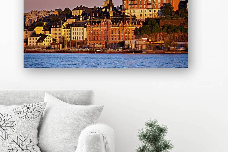 Sunset view of Riddarholmen Island in Stockholm Sweden by Marco Brivio