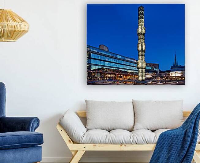 Evening view of Sergels Torg and Kulturhuset in Stockholm by Marco Brivio