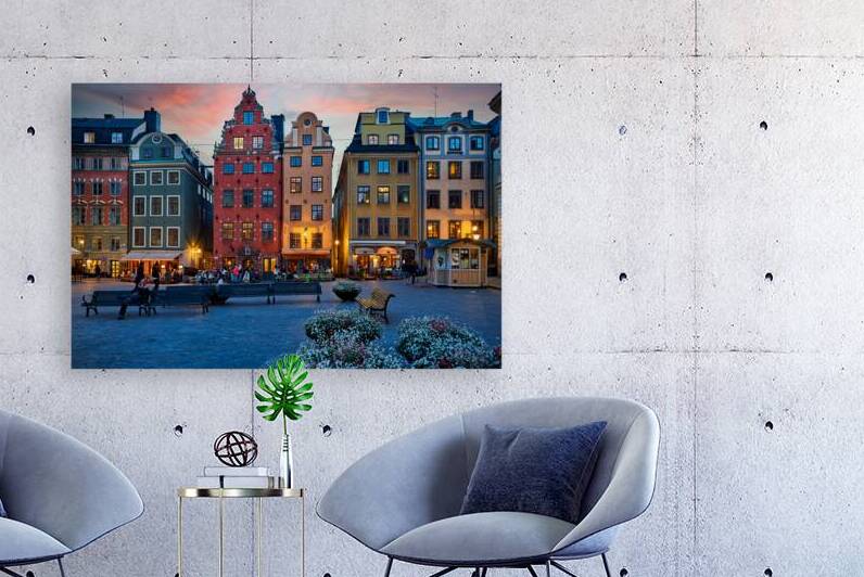 Enjoying evening at Stortorget square in Gamla Stan Stockholm by Marco Brivio