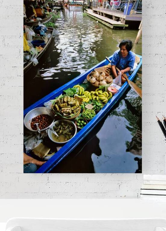 Bangkok floating market with local food vendors by Marco Brivio