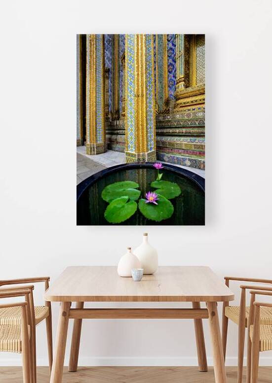 Wat Phra Kaew Temple with lotus flowers in Bangkok by Marco Brivio