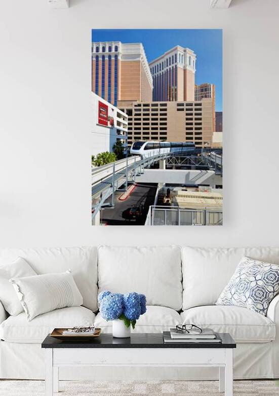 Monorail in Las Vegas near hotels and parking structure by Marco Brivio
