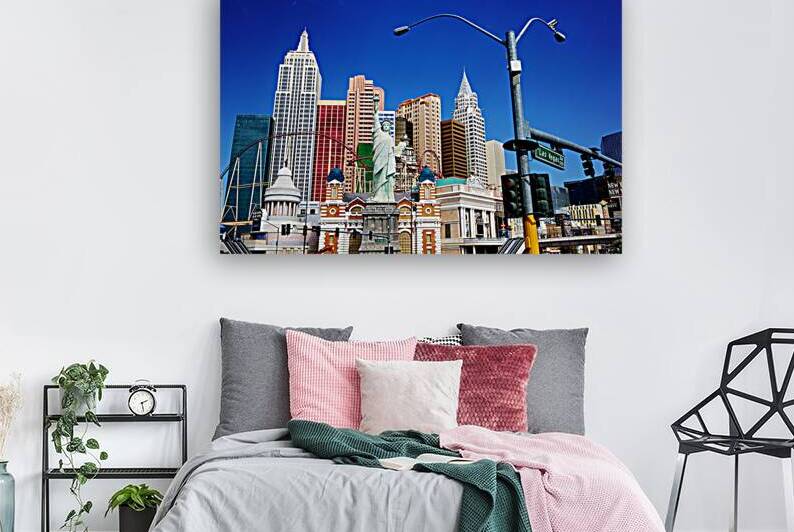 View of New York Hotel and Casino in Las Vegas with skyline by Marco Brivio