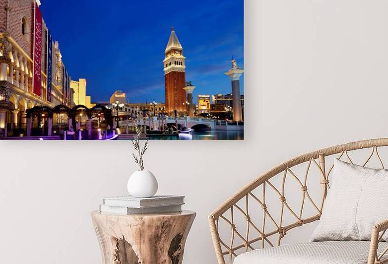 Sunset view of Venetian Hotel in Las Vegas Nevada by Marco Brivio