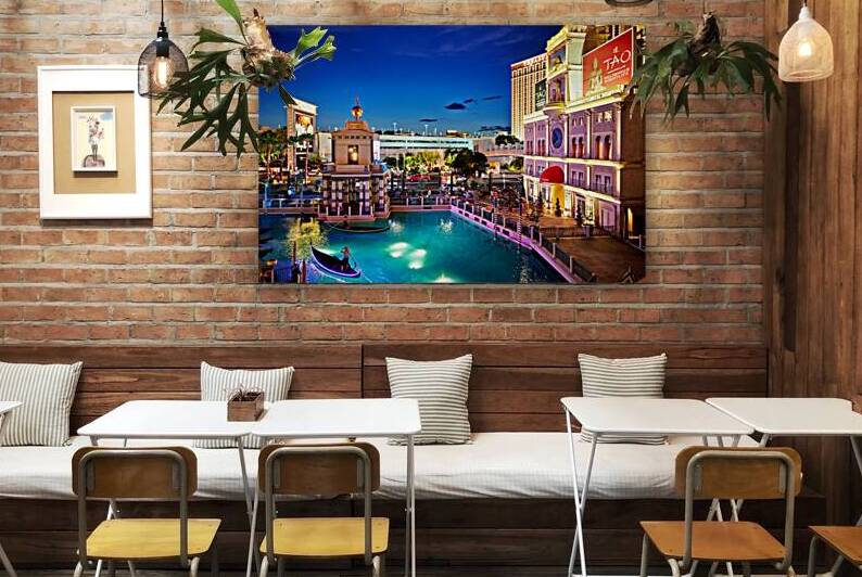 Evening view of the Venetian Hotel in Las Vegas by Marco Brivio