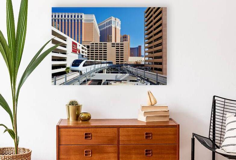 Monorail travels above Las Vegas in day time by Marco Brivio