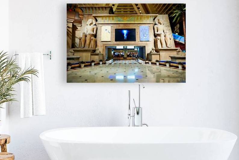 Luxor Hotel entrance with sculptures in Las Vegas by Marco Brivio