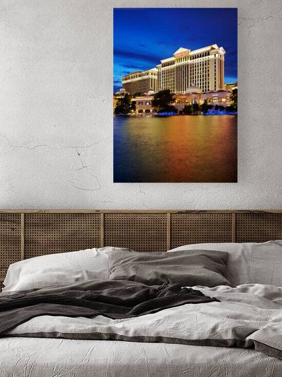 Bellagio Hotel and Casino view at night in Las Vegas by Marco Brivio