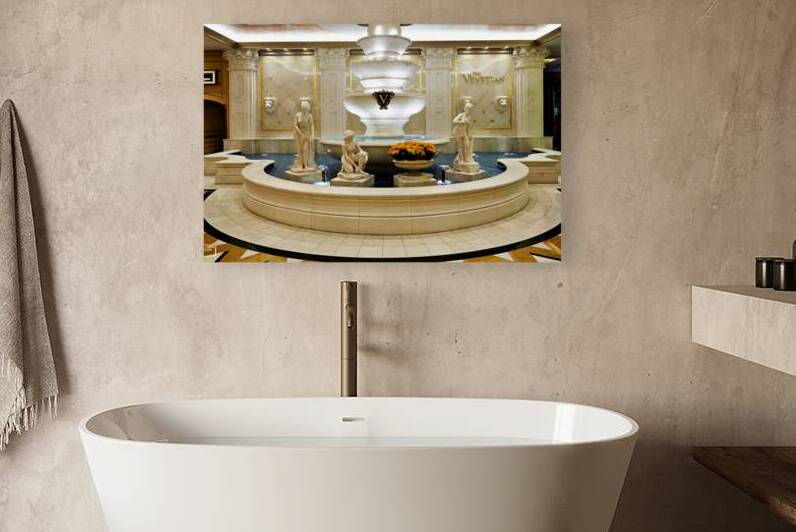 Fountain at the venetian hotel and casino in las vegas by Marco Brivio