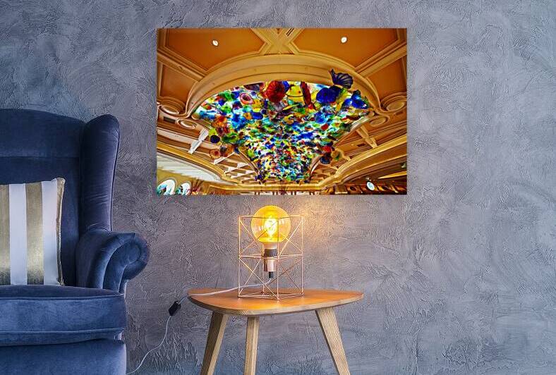 Beautiful glass sculptures in Bellagio Hotel lobby in Las Vegas by Marco Brivio