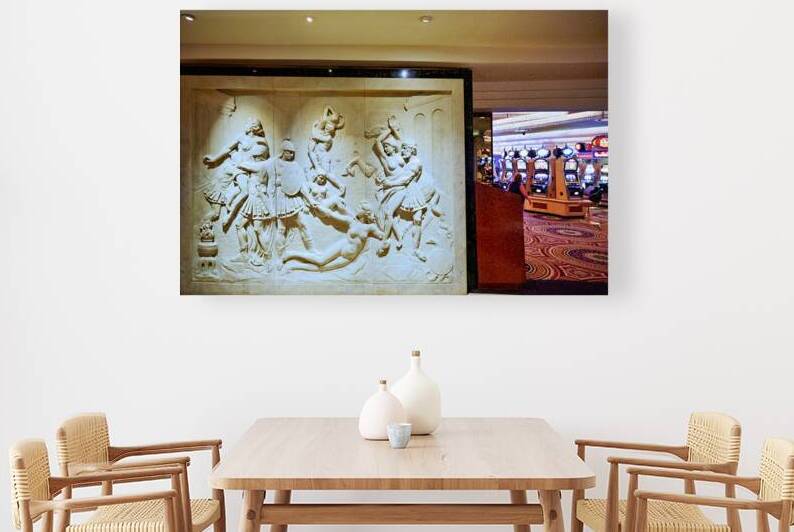 Relief artwork and casino scene at Caesars Palace in Las Vegas by Marco Brivio