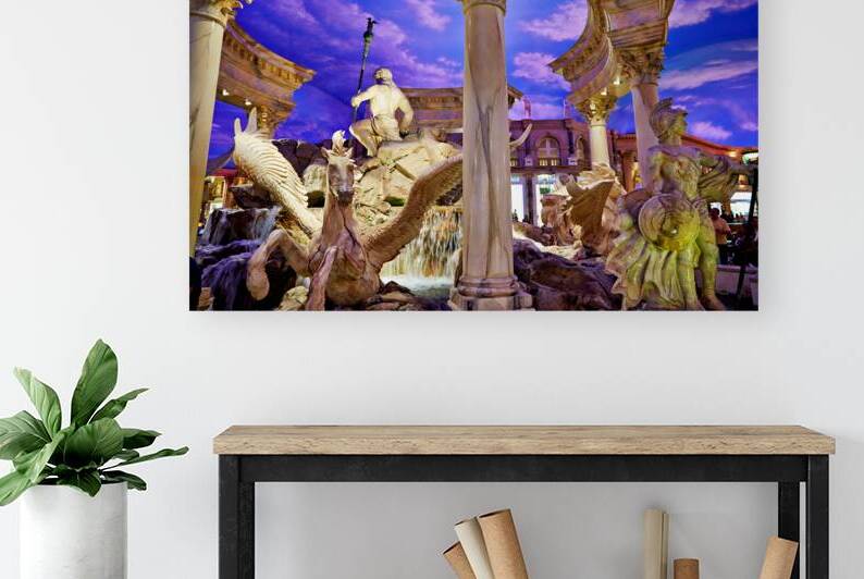 Fountain with statues at Caesars Palace Hotel Mall in Las Vegas by Marco Brivio