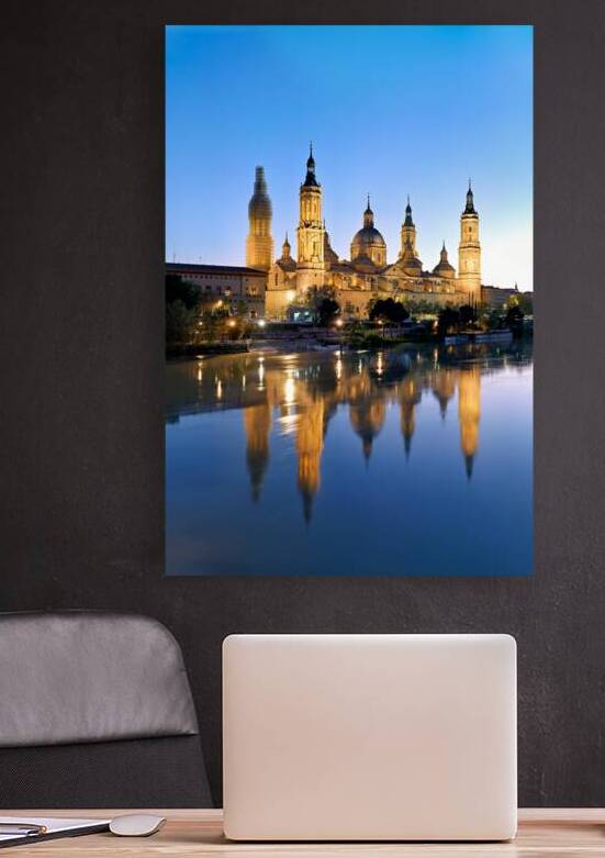 Cathedral of Our Lady of the Pillar and Ebro River at sunset by Marco Brivio