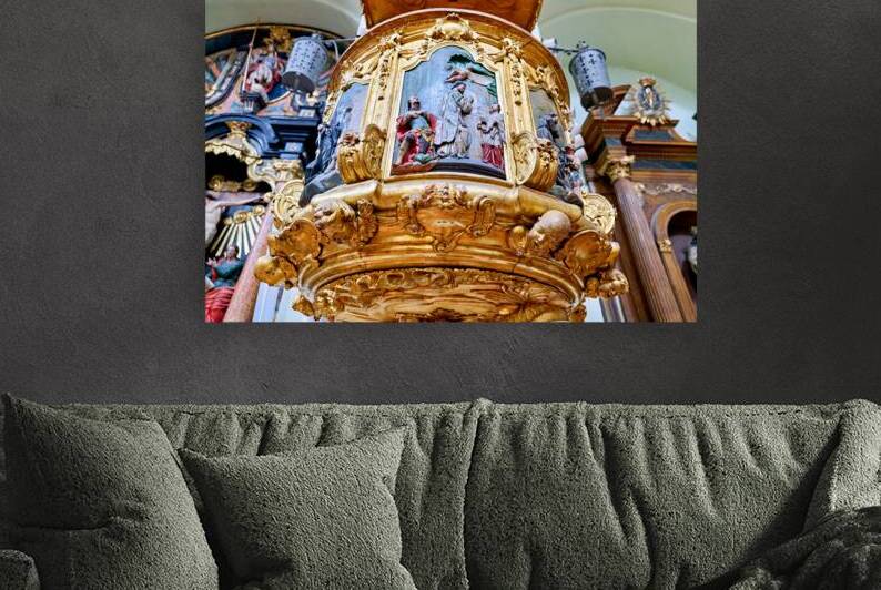 San Gil Abad church pulpit in Zaragoza shows detailed carvings by Marco Brivio