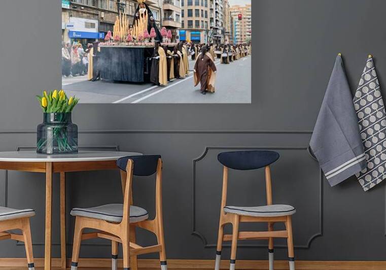 Celebration of Easter Holy Week processions in Zaragoza Spain by Marco Brivio