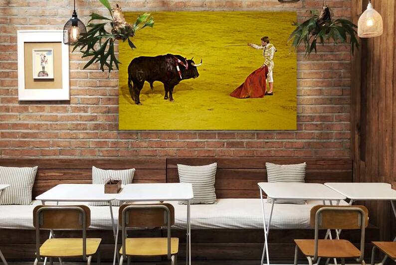 Bullfight takes place in Seville Arena during event in Spain by Marco Brivio