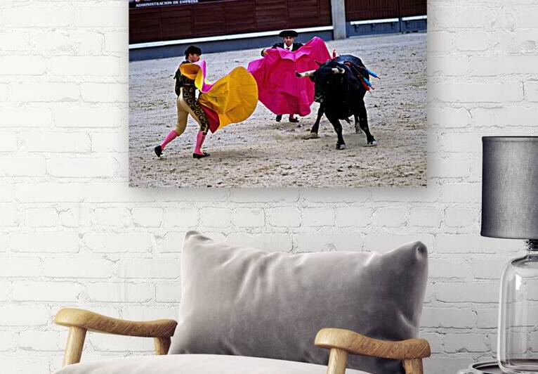 Bullfighters in action during corrida de rejones in Madrid by Marco Brivio