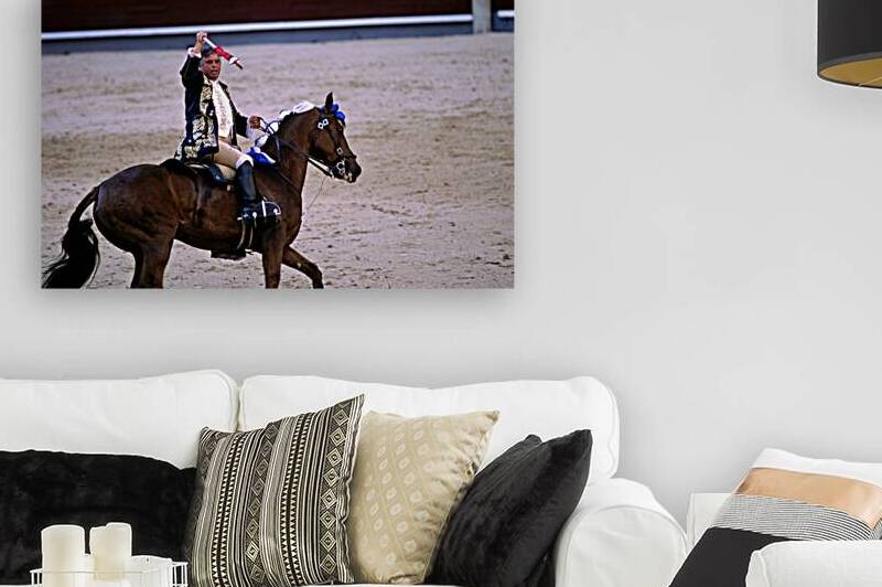 Bullfighter on horseback during a Madrid bullfight event by Marco Brivio