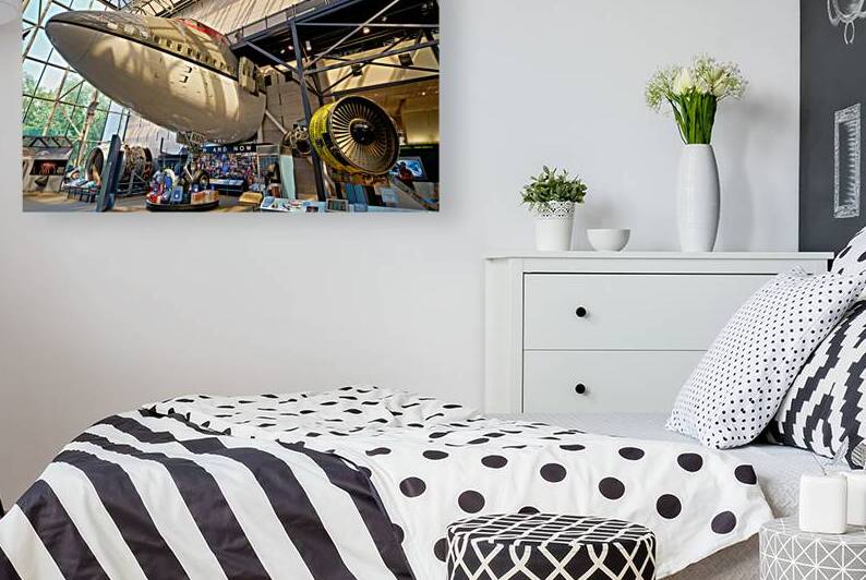 Exhibit of airplane and engines at Smithsonian museum by Marco Brivio