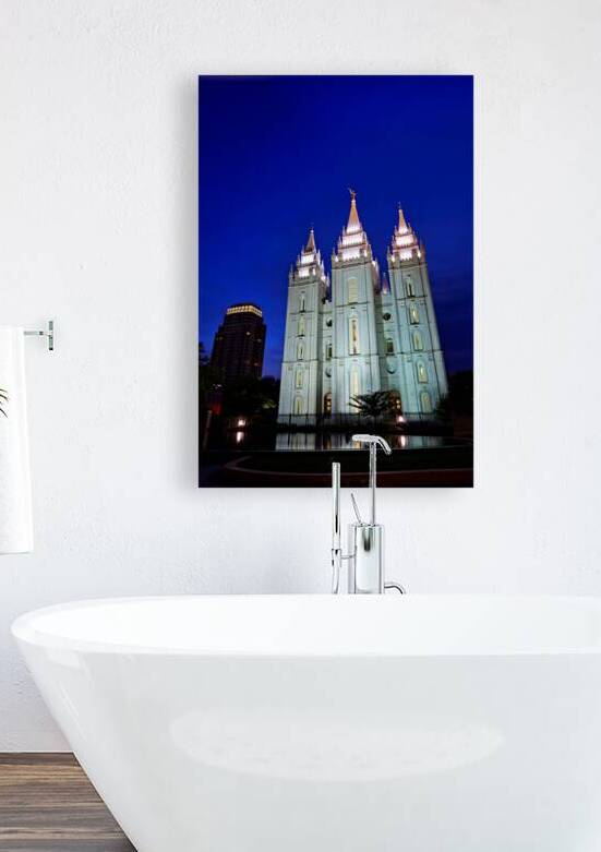 Salt Lake Mormon Temple at night in Salt Lake City by Marco Brivio