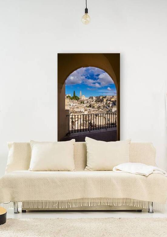 Framed view of old town Matera in Basilicata Italy by Marco Brivio