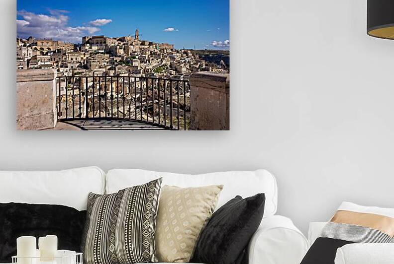 View of Matera from the balcony in Basilicata Italy by Marco Brivio