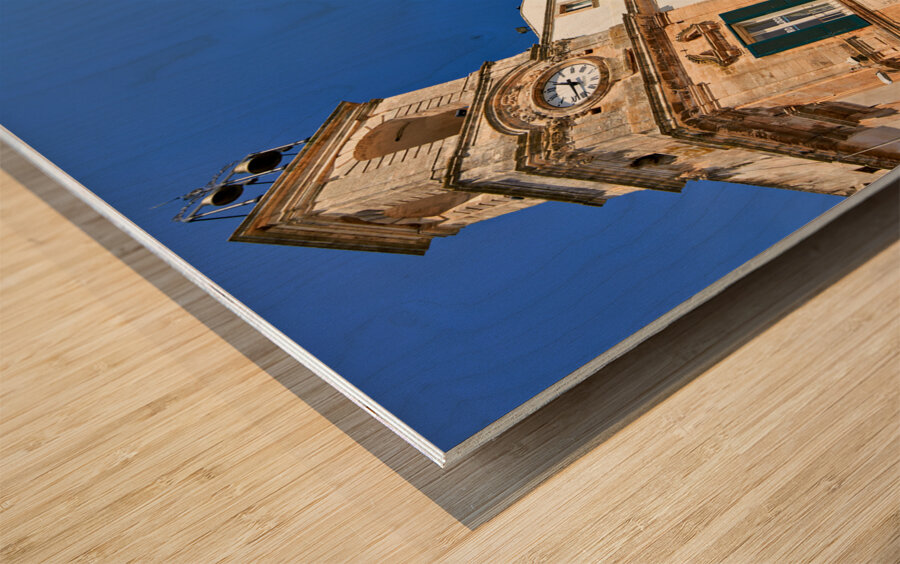 Apulia Puglia Italy. Martina Franca. Piazza Plebiscito and the Cathedral. Basilica S. Martino Wood print