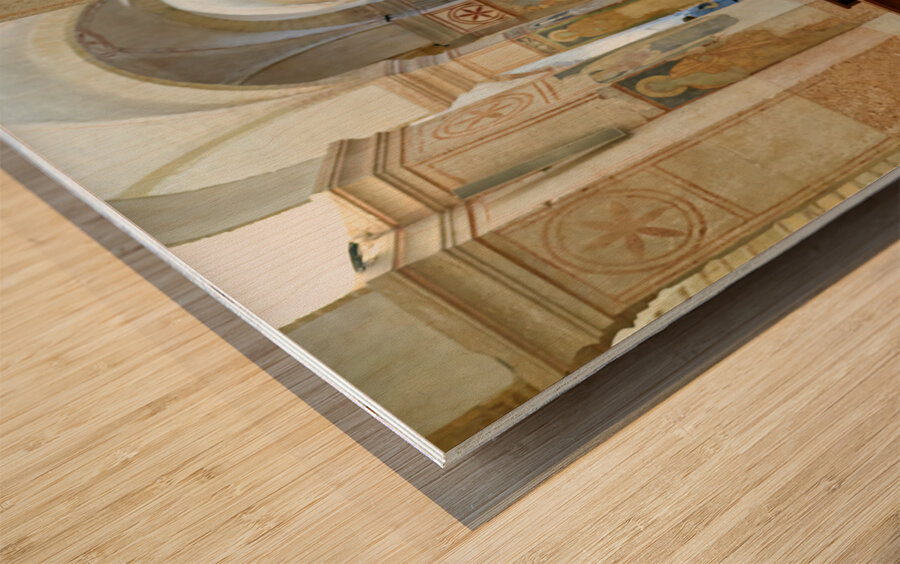 Verona Veneto Italy. San Fermo Maggiore Church. Frescoes in the crypt Wood print