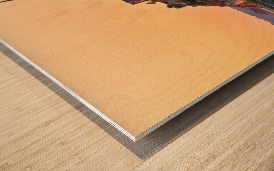 Mont Saint Michel in Normandy France during dusk with clear skie Wood print