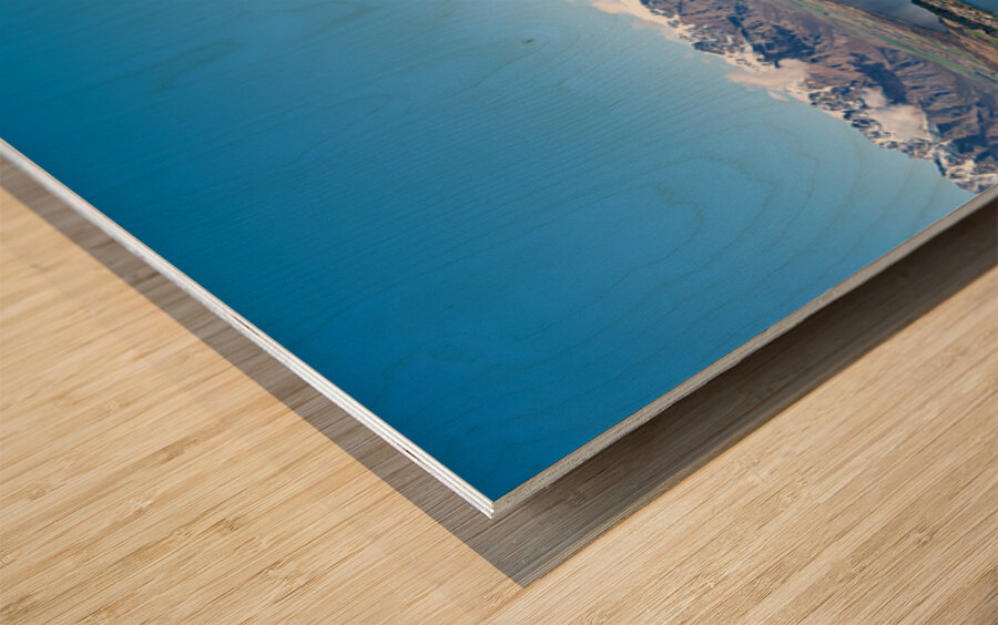 Aerial view of Lake Wakatipu near Queenstown in New Zealand Wood print