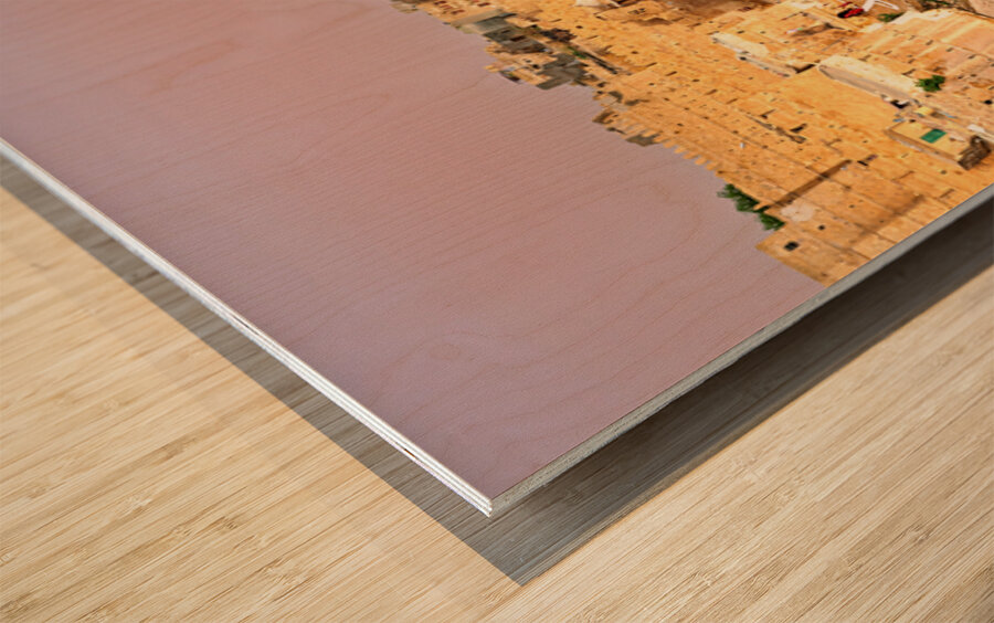 Walls of Jaisalmer at sunset in Rajasthan India capture the town Wood print