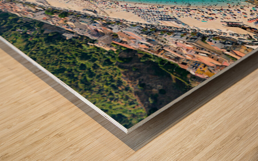 Leisure time at Marina Grande beach in Scilla Calabria Italy Wood print