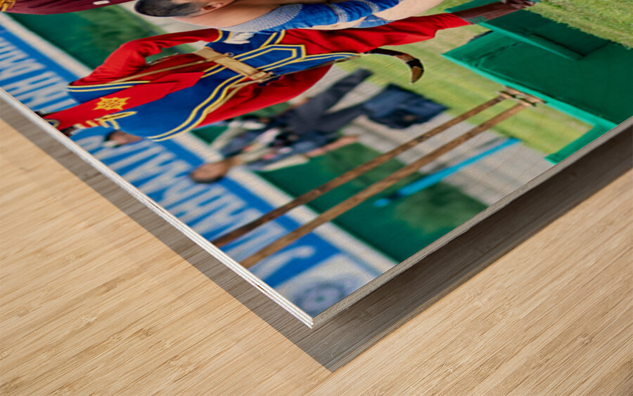 Wrestling games at Naadam festival in Ulaanbaatar Mongolia Wood print